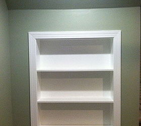 built in bookcase, painted furniture, woodworking projects, Built in book case made from 3 4 mdf