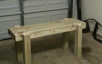 Built this bench for my backyard fire pit area. Know all I need is a fire pit.