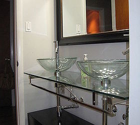 improve the narrow bathroom makes me to order the glass top vanity but width of the, After