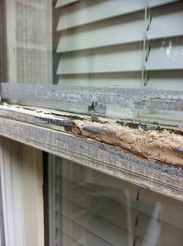 can this be repaired see pictures rotted area had someone try to fix with, windows, woodworking projects