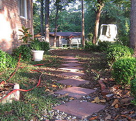 view of other side of railing, gardening, outdoor living, This is the other path you can t see for the boxwood going in front of double windows
