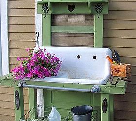 potting bench, doors, outdoor living, repurposing upcycling, The shelf is a 3 thrift store find