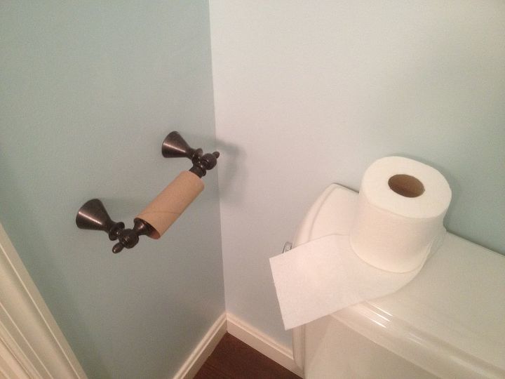 why is toilet paper so hard to install haha, bathroom ideas, Before Toilet Paper is Changed