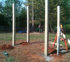 swing gazebo, outdoor living, woodworking projects, The hardest part