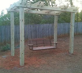 swing gazebo, outdoor living, woodworking projects, The finished product