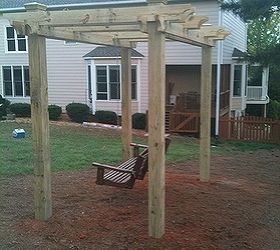 swing gazebo, outdoor living, woodworking projects, A VERY happy customer