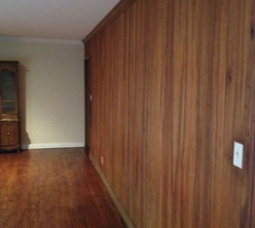 we bought and are renovating a mid century modern split level here are some before, home improvement, wood paneled wall that split the space