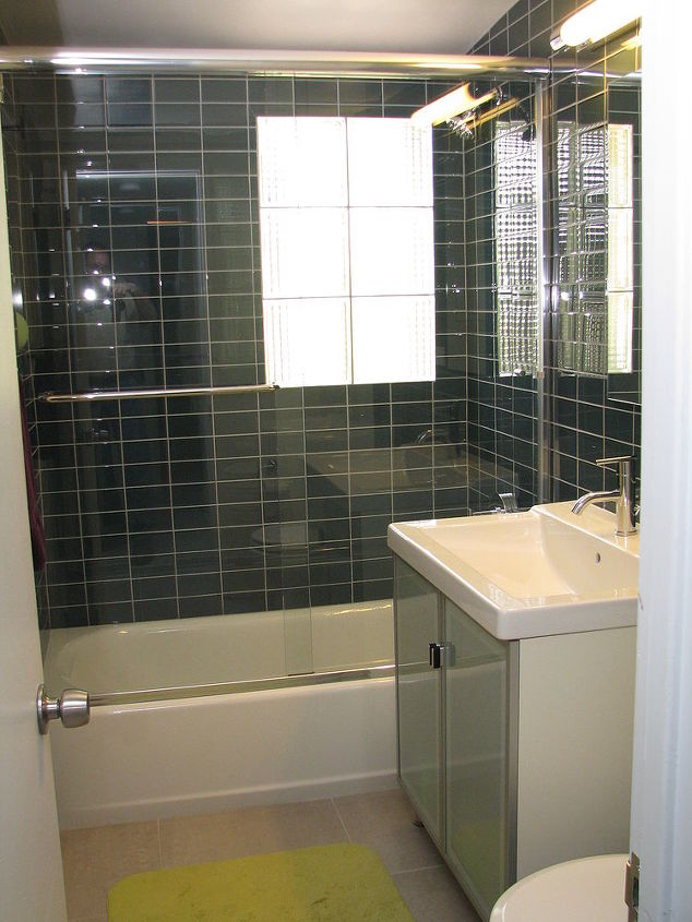 do you mind if i share a few photos of a mid century modern bathroom we remodeled, bathroom ideas, home decor