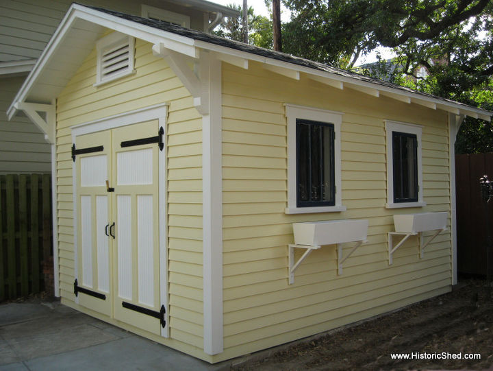 bungalow shed, garages, home improvement, A 10 x14 custom gable shed designed to complement a historic bungalow in Tampa FL