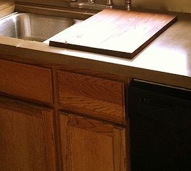 Here Is A Concrete Countertop With Sliding Cutting Board Hometalk