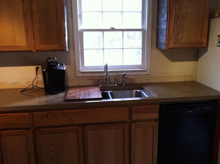 Here Is A Concrete Countertop With Sliding Cutting Board Hometalk