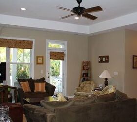 notice the difference from the dark paint color to the lighter color the room looks, home decor, living room ideas, painting, After Shot