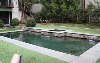 Heated saltwater pool w/ artificial grass surround