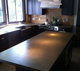 concrete countertops finished up today, concrete countertops, countertops, Concrete Island