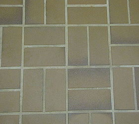 i want to paint my ugly tile floor it is a ceramic tile that has a brick look to, flooring, painting, tile flooring, tiling, This is my current floor that I m dealing with