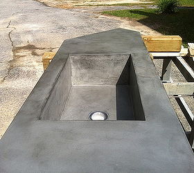 concrete countertop with integral sink, concrete masonry, concrete countertops, countertops