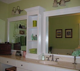 revamp that large bathroom mirror, Finished product without cutting or removing the original mirror