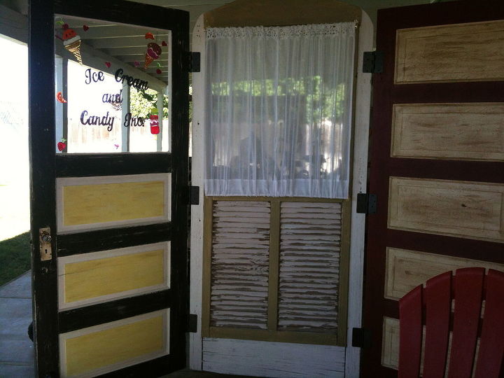 patio divider made from recycled doors, repurposing upcycling, new patio divider made from old doors