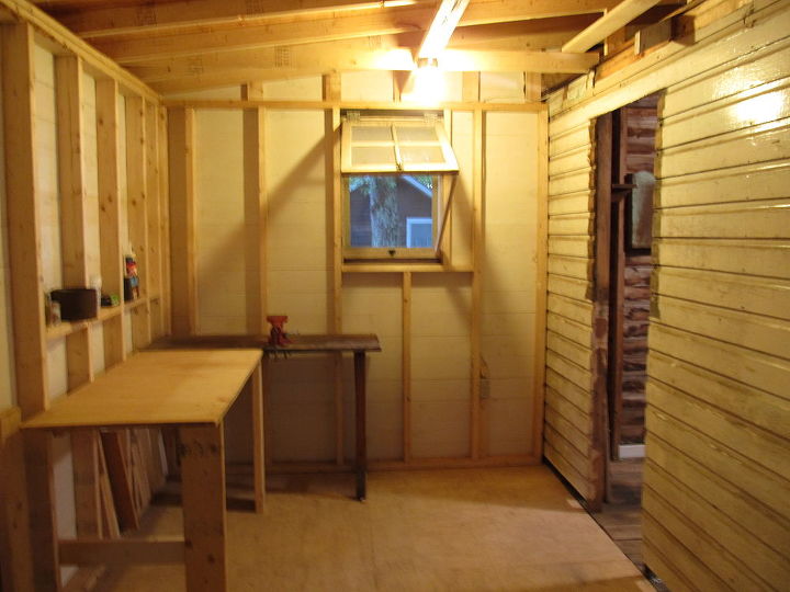 q jacking up a shed, doors, home improvement, outdoor living, New workspace