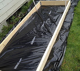 diy greenhouse for approx 50, gardening, Simple base frame with wood boards and corners braces