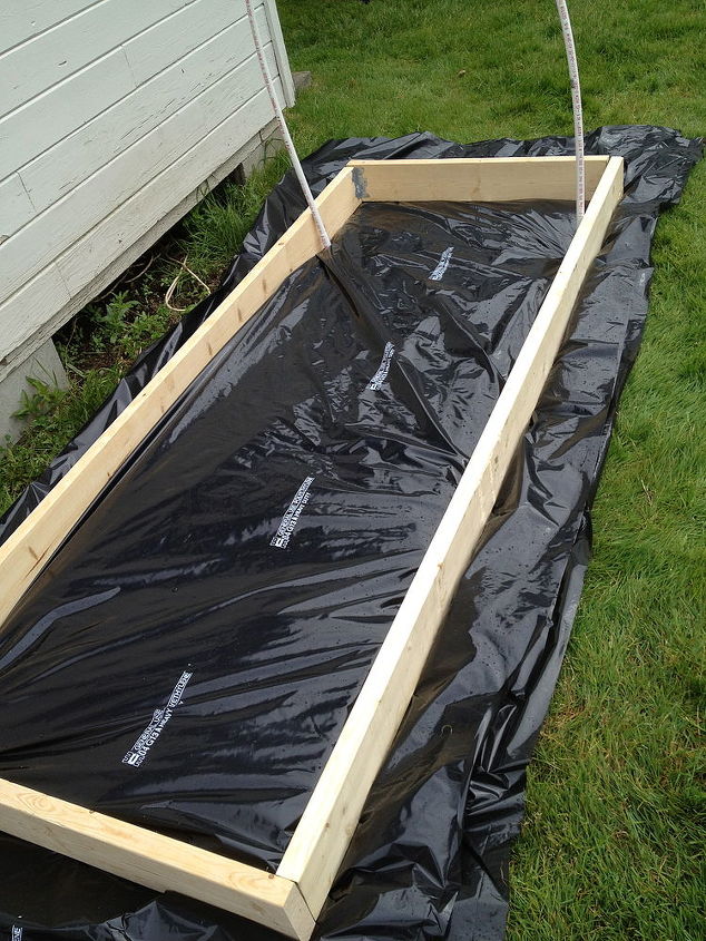diy greenhouse for approx 50, gardening, Simple base frame with wood boards and corners braces