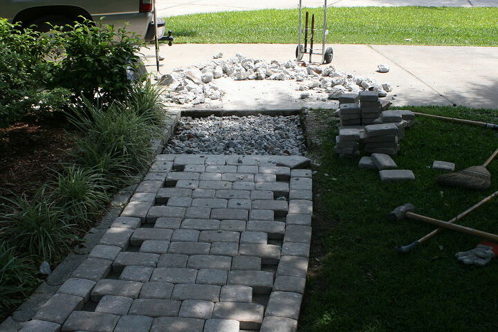 here are a few photo s of my sidewalk my son blake and i broke the last section, concrete masonry, curb appeal
