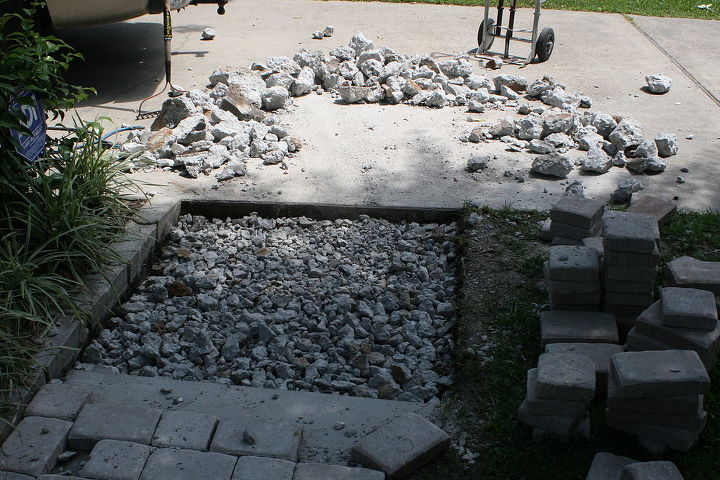 here are a few photo s of my sidewalk my son blake and i broke the last section, concrete masonry, curb appeal, We broke this section and added limestone