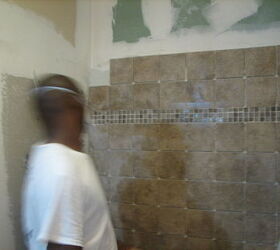 bathroom addition, Tile work