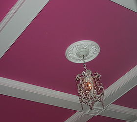 coiffured ceiling in kid s room, bedroom ideas, paint colors, painting, Close up of medallion in center of coiffure