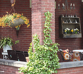 vintage hanging scale becomes a planter, flowers, gardening, repurposing upcycling, The porch
