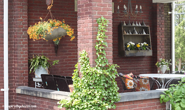 vintage hanging scale becomes a planter, flowers, gardening, repurposing upcycling, The porch