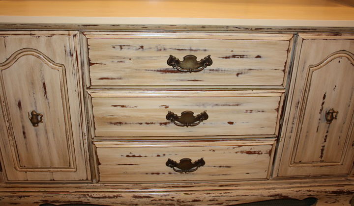 i finally finished the country shabby hutch, painted furniture, Heavily distressed