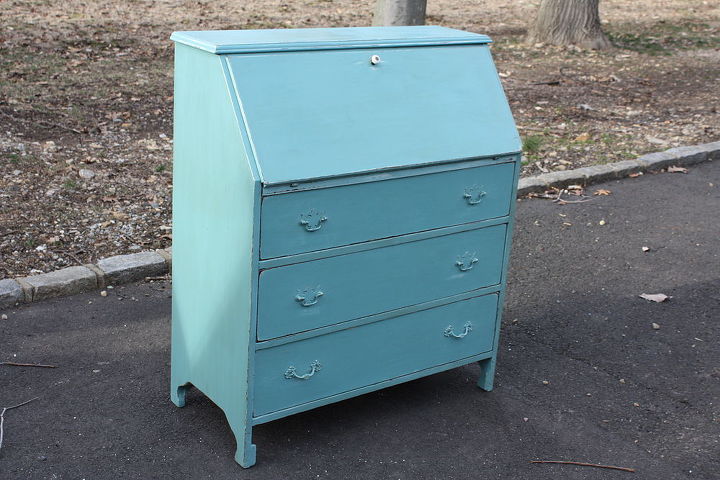 q here s a drop top desk is that what it s called i finished today, home decor, painted furniture, AS Provence lightly distressed