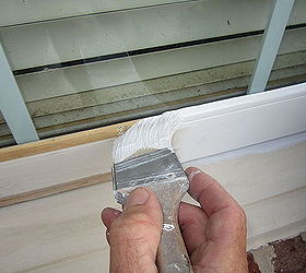 to paint a weathered wood window after scraping sanding and washing we were ready, painting, Sealing the glass with paint