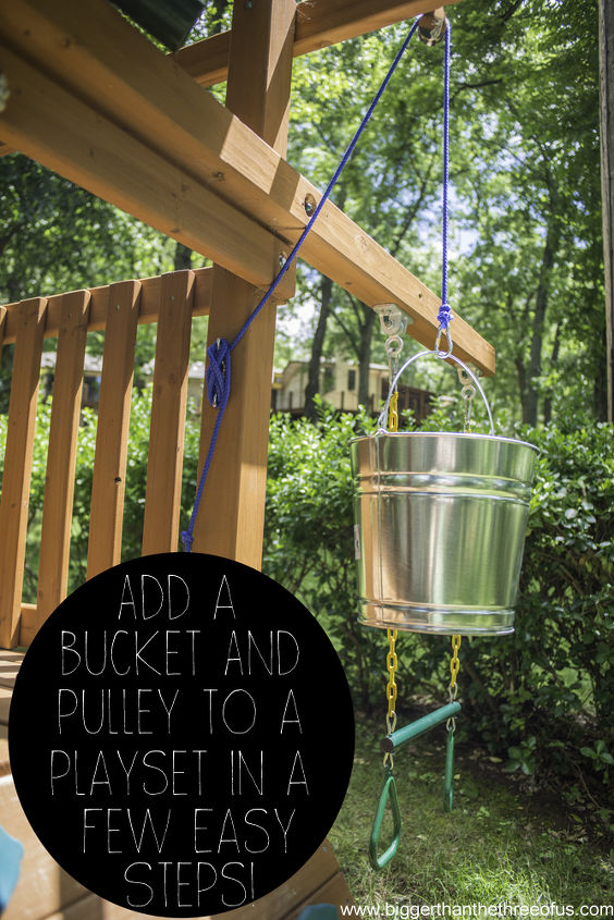 adicione um balde de polia a um playground ao ar livre em algumas etapas fceis