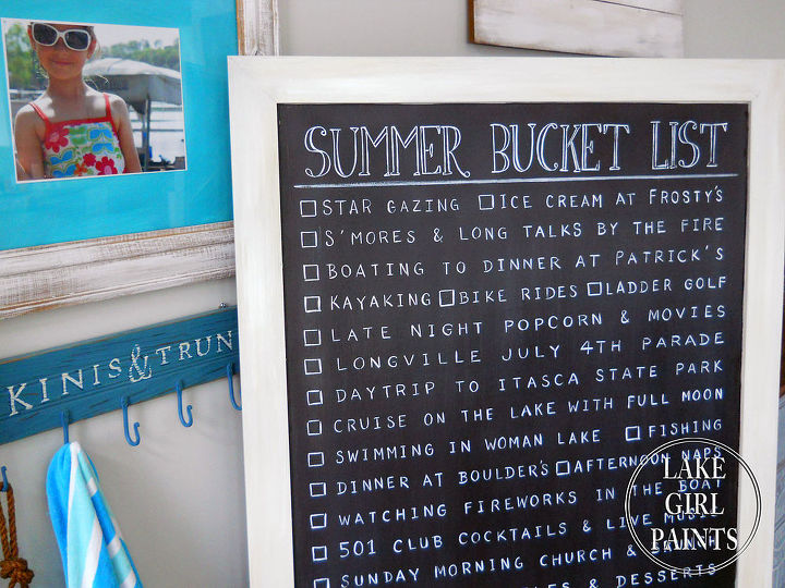 summer bucket list chalkboard, chalkboard paint, crafts