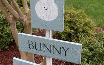 Bunny Crossing Sign From Old Fence Pickets