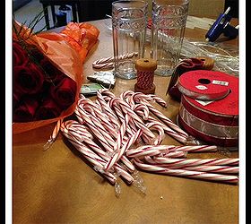 easy candy cane vase, christmas decorations, seasonal holiday decor, The items you will need to make the Easy Candy Cane Vase