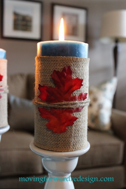 diy fall candle, crafts, seasonal holiday decor, After it is embellished with burlap