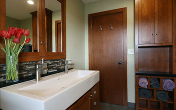 1970s bathroom remodeled to 2013 standards