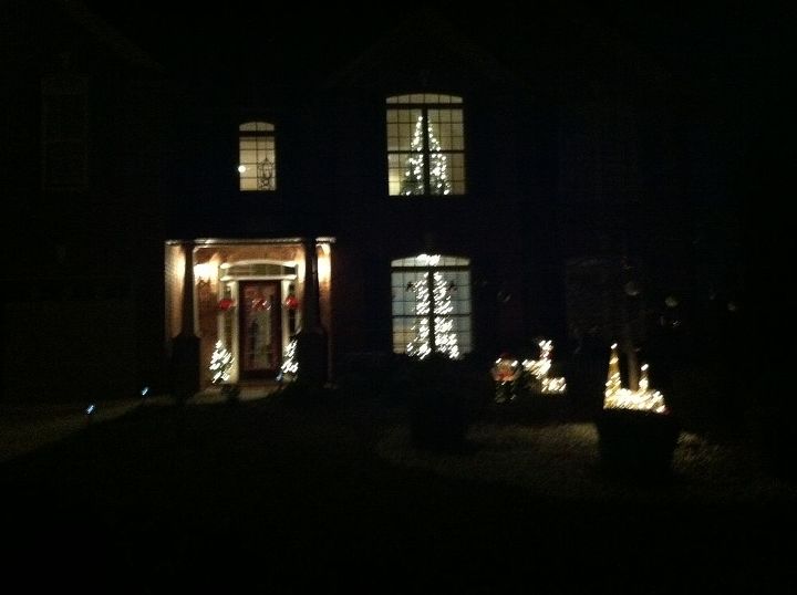 our home all decorated for christmas 2011, Lit up at night