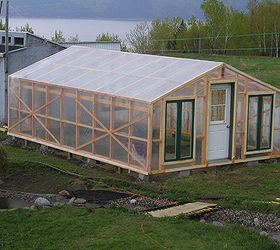 greenhouse diy garden greenhouse with recovered windows and poly, diy, flowers, gardening, outdoor living, repurposing upcycling, woodworking projects, My Backyard Greenhouse building instructions