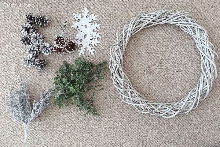 diy winter wreath, crafts, seasonal holiday decor, wreaths, I gathered my potential supplies