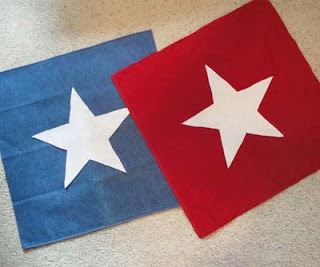 como fazer almofadas de estrelas vermelhas e azuis patriotic
