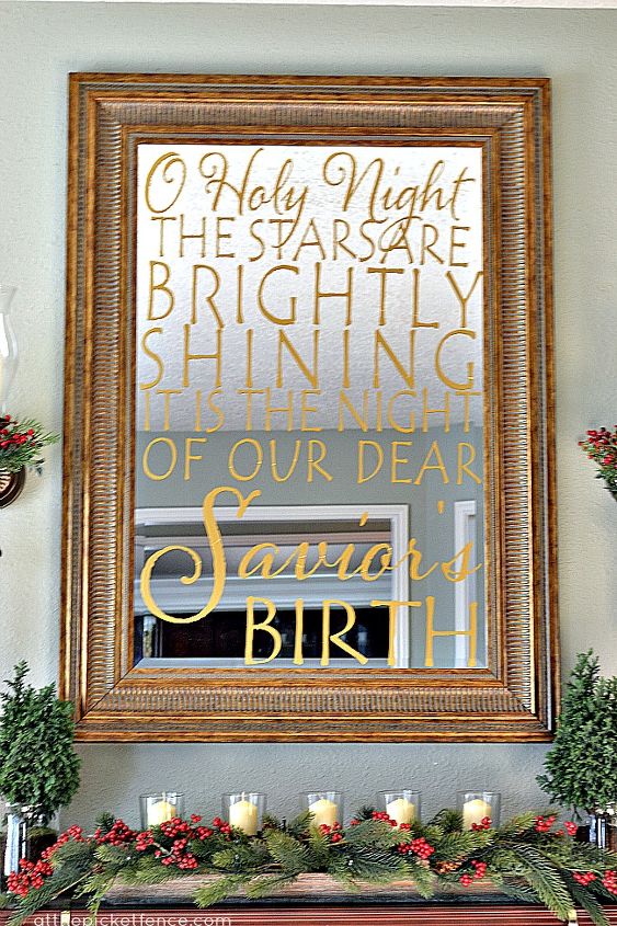 adding a vinyl decal to a mirror is an easy way to bring more christmas spirit to a, crafts, seasonal holiday decor