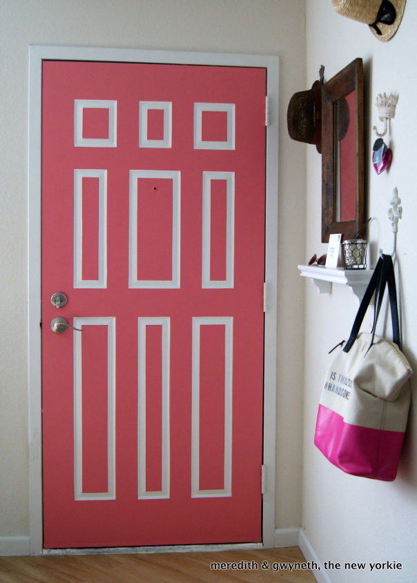pink interior door our san francisco apartment entry, doors, painting