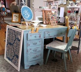 pastiche at main a new shop in lynchburg va, painted furniture, repurposing upcycling, Upcycled desk and vintage items