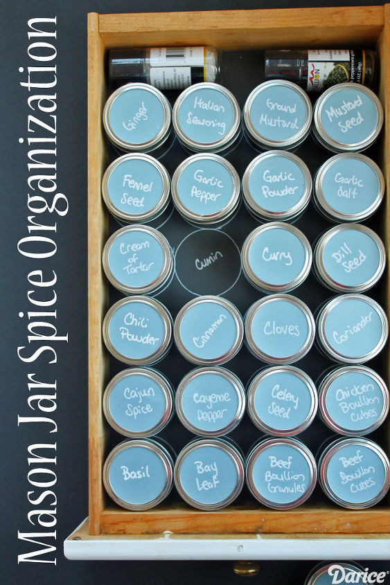 organizando temperos em mason jar kitchenstorage, Chalkboard Mason Jar Spice Organiza o