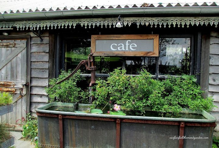 inspiration field trip terrain, gardening, succulents, Styer s Cafe vintage trough water garden