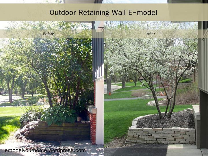 front yard amp retaining wall updates, concrete masonry, landscape, outdoor living